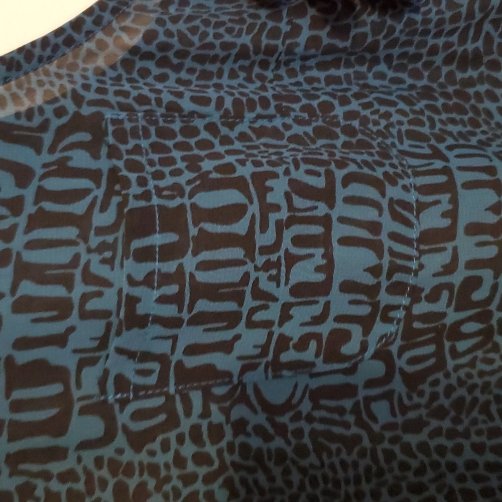 Dash by Kardashian Teal and black Sleeveless shear bathing suit coverup - Picture 3 of 6